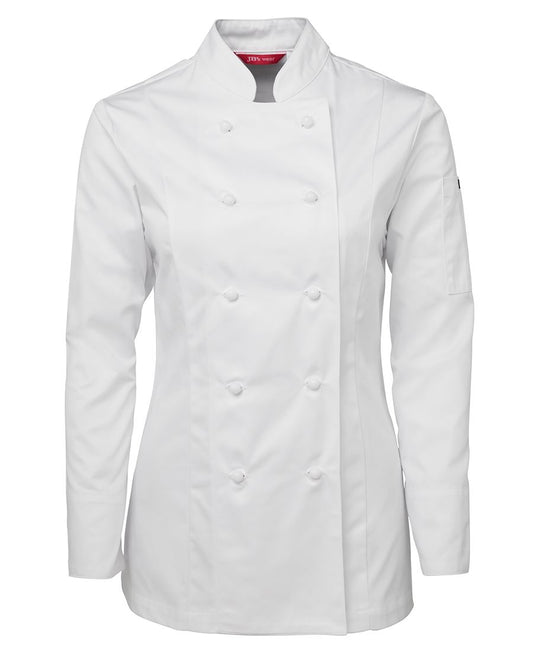JB's LADIES L/S CHEF'S JACKET WHITE-06
