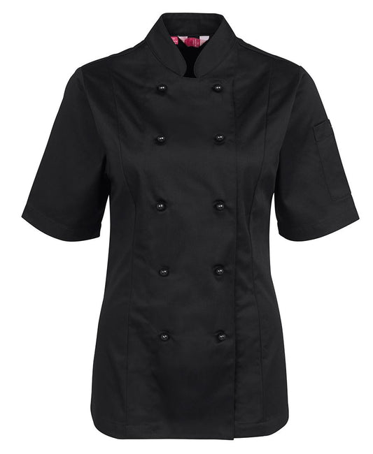 JB's LADIES S/S CHEF'S JACKET BLACK-06