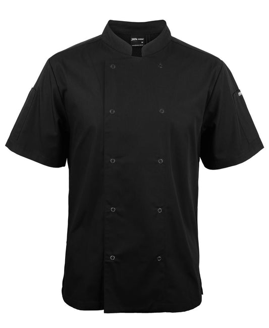 JB's S/S SNAP BUTTON CHEFS JACKET BLACK-XS