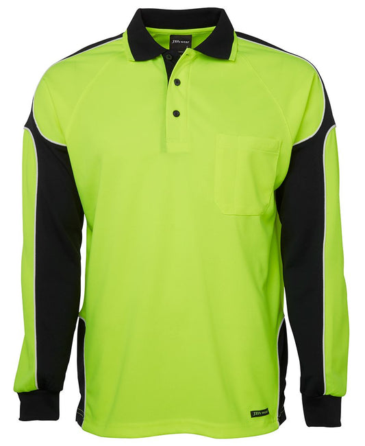 JB's HV 4602.1 L/S ARM PANEL POLO LIME/BLACK-XS