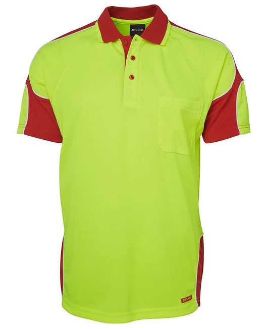JB's HV 4602.1 S/S ARM PANEL POLO LIME/RED-XS