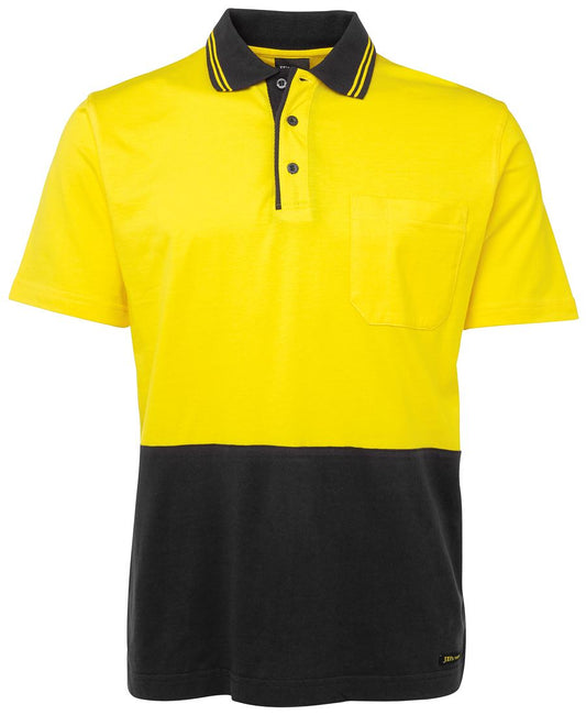 JB's HV S/S COTTON POLO YELLOW/BLACK-XS