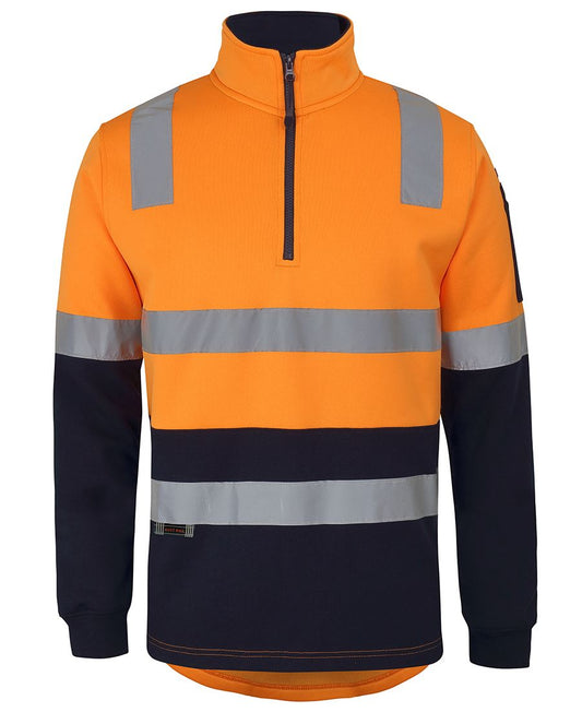 JB's 1/2 ZIP AUST. RAIL (D+N) FLEECE SWEATER ORANGE/NAVY-XS