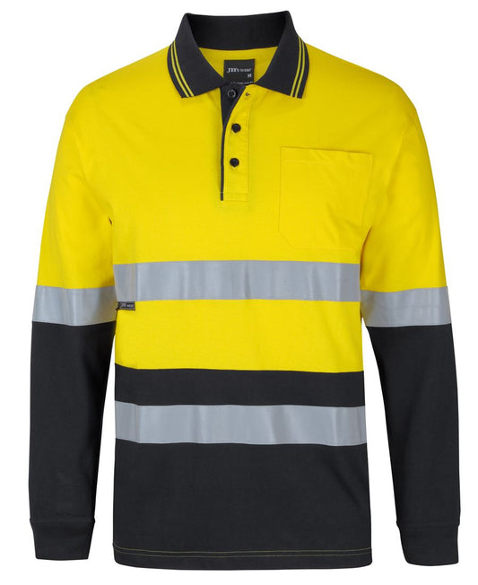 JB's HV (D+N) L/S COTTON POLO YELLOW/BLACK - XS