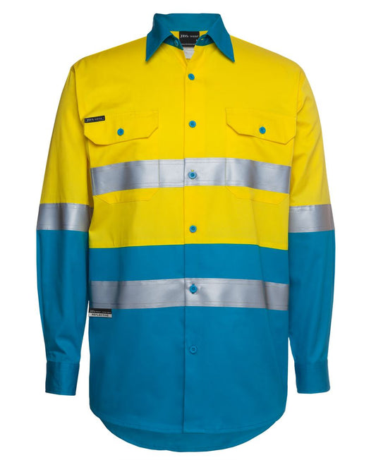 JB's HV (D+N) L/S 150G W/SHIRT YELLOW/AQUA -XS