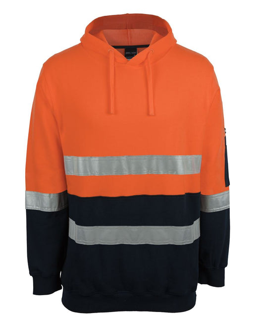 JB's HV D+N 310 COTTON PULLOVER FLEECE HOODIE ORANGE/NVY-XS