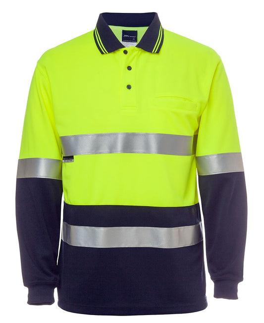 JB's HV L/S (D+N) COTTON BACK POLO LIME/NVY - XS