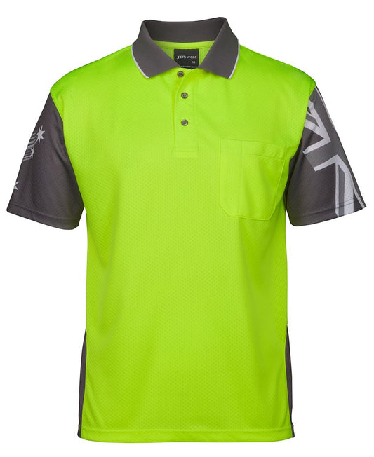 JB's HV SOUTHERN CROSS POLO LIME/CHARCOAL - XS