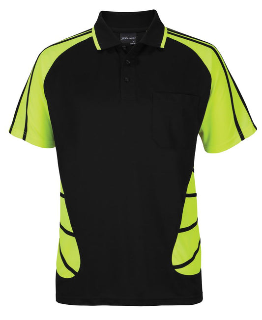 JB's STREET SPIDER POLO BLACK/LIME - XS