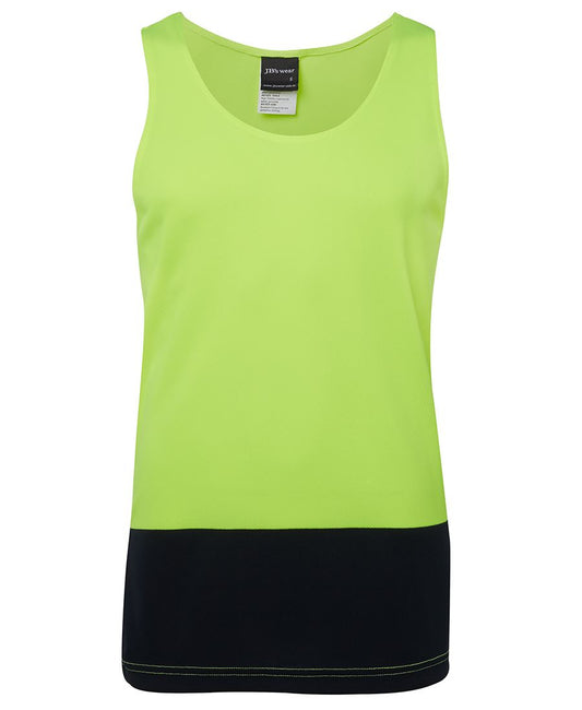 JB's HV TRAD SINGLET LIME/NAVY-XS
