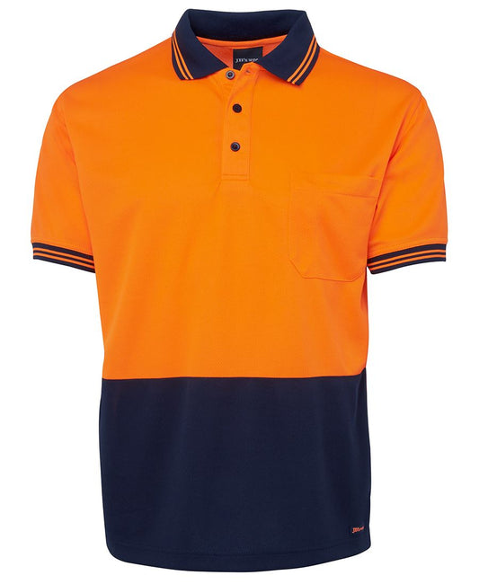 JB's HV S/S TRAD POLO ORANGE/NAVY-XS