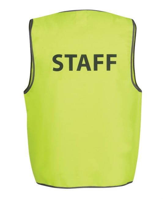 JB's HV SAFETY VEST PRINT STAFF LIME-S