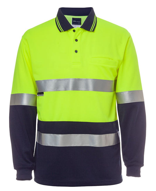 JB's HV L/S (D+N) TRAD POLO LIME/NAVY-XS