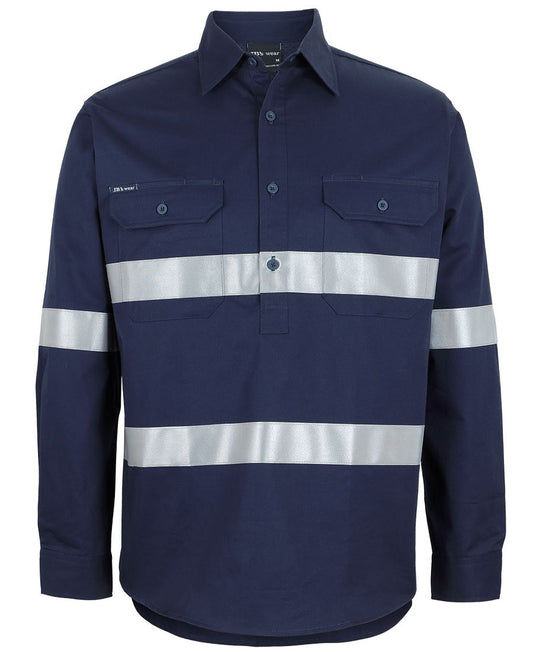 JB's CLOSE FRONT L/S 150G W/SHIRT REFLECTIVE TAPE NAVY - XS