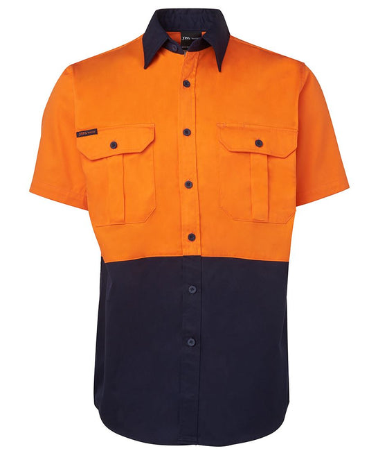 JB's HV S/S 190G SHIRT ORANGE/NAVY -XS