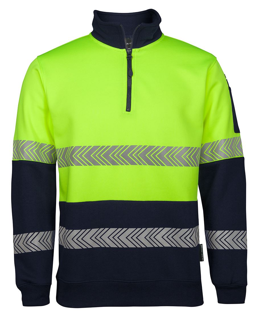 JB's HV 1/2 ZIP SEGMENTED TAPE FLEECY LIME/NAVY - XS