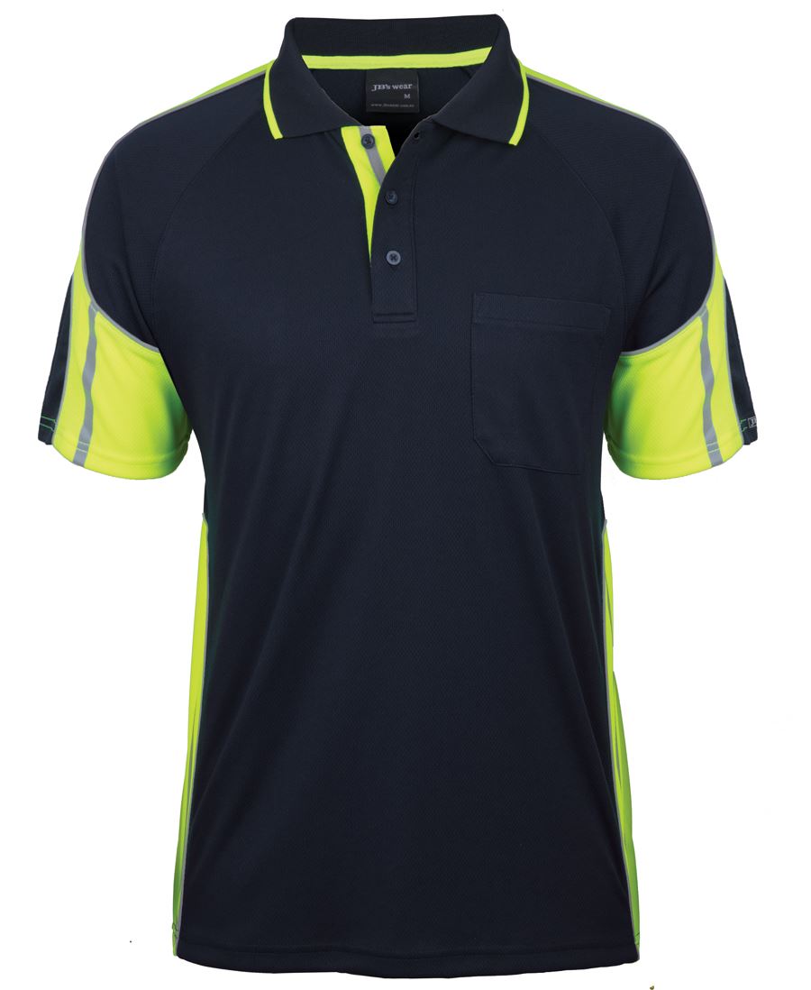 JBs Wear JB's S/S STREET PANEL POLO BLACK/LIME-XS 6SPPS