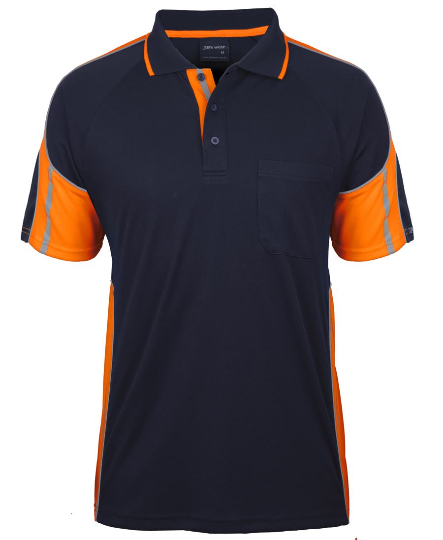 JBs Wear JB's S/S STREET PANEL POLO BLACK/LIME-XS 6SPPS