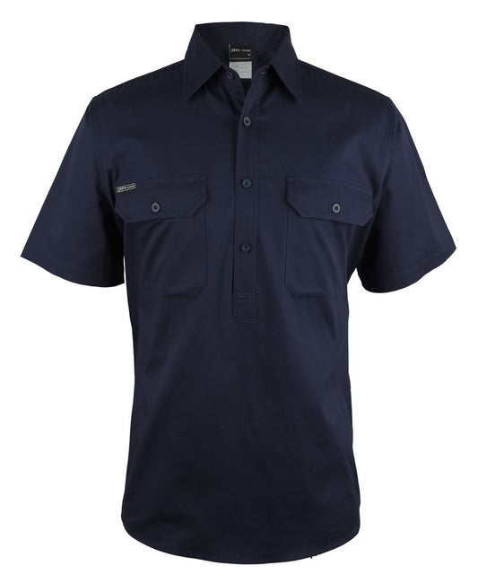 JB's CLOSE FRONT S/S 150G WORK SHIRT NAVY - XS