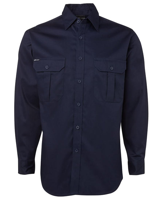 JB's L/S 190G WORK SHIRT NAVY-XS