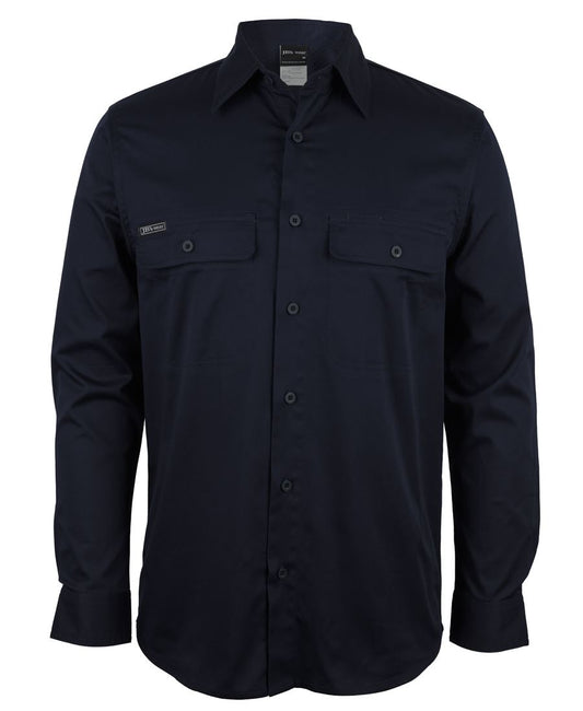 JB's L/S STRETCH WORK SHIRT NAVY - XS
