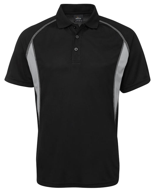PODIUM INSERT POLO BLACK/GREY-S