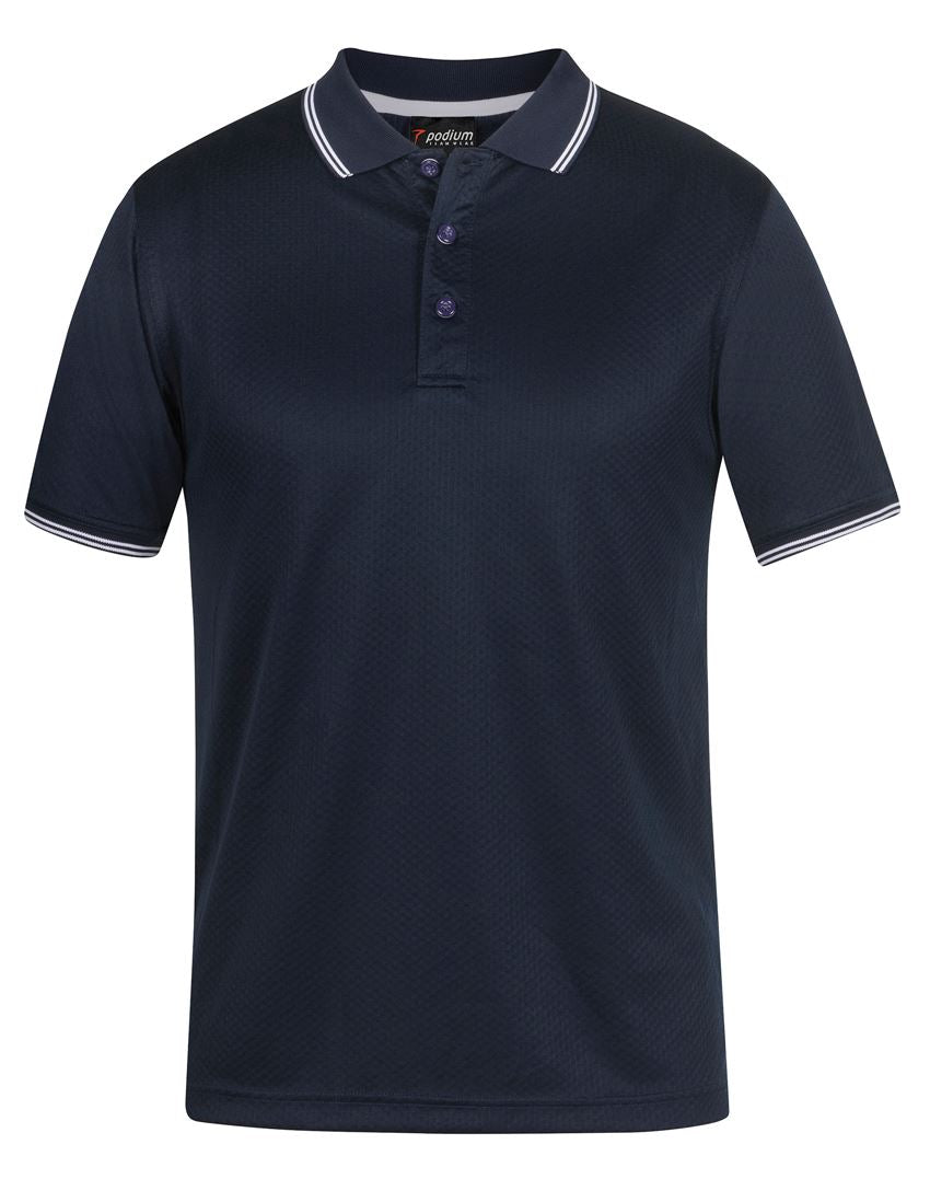 PDM JACQUARD CONTRAST POLO NAVY/WHITE - XS