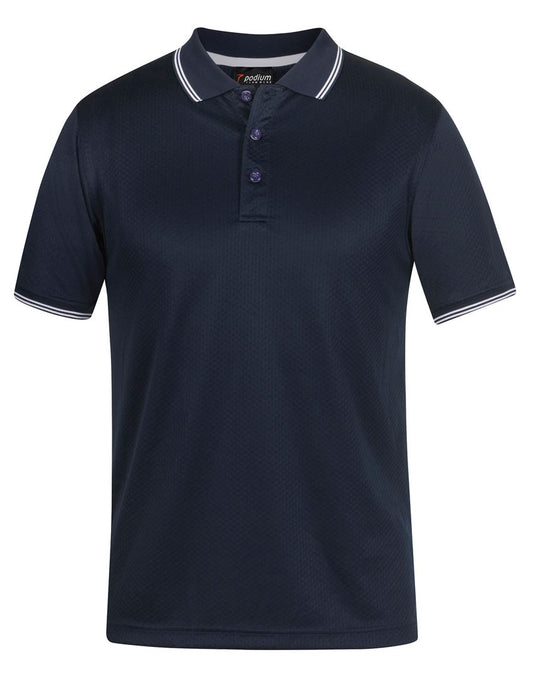 PDM JACQUARD CONTRAST POLO NAVY/WHITE - XS
