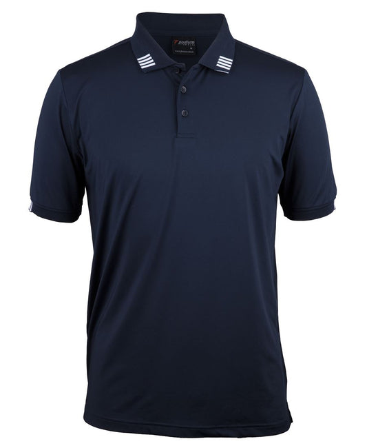 PODIUM 4 STRIPE S/S STRETCH POLO NAVY/WHITE - XS
