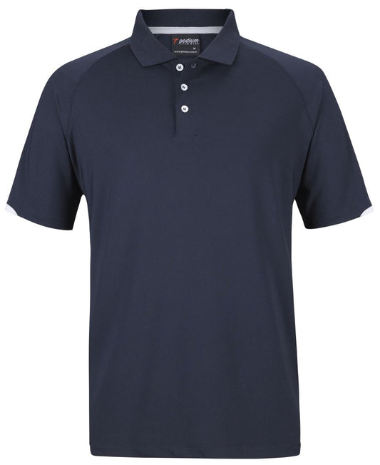 PODIUM CONTRAST STRETCH POLO NAVY/WHITE - XS