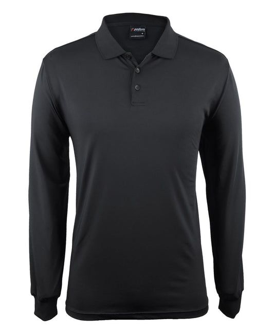 PODIUM L/S STRETCH POLO BLACK - XS