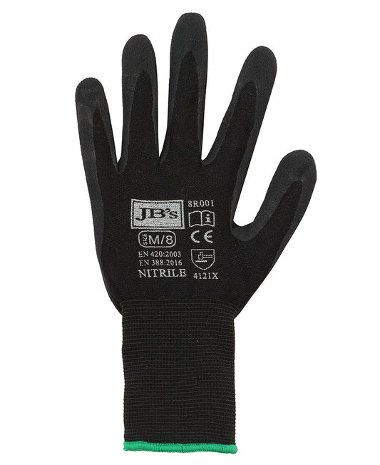 JB's BLACK NITRILE BREATHABLE GLOVE (12 PK) - S - 07