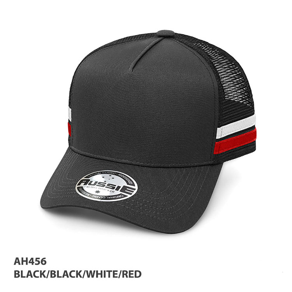 Grace Collection AH456 - A-Frame Striped Trucker Cap