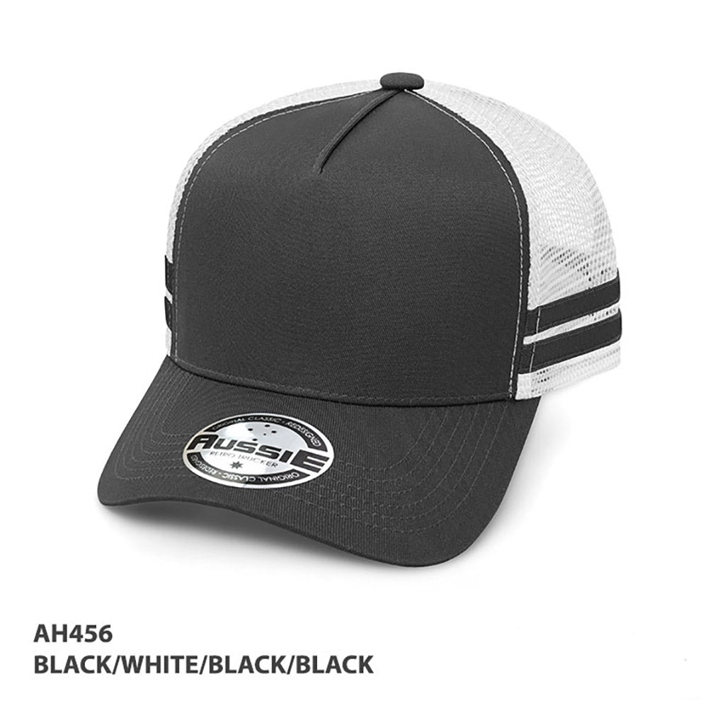 Grace Collection AH456 - A-Frame Striped Trucker Cap