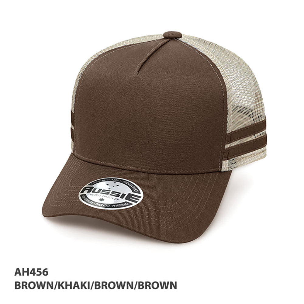 Grace Collection AH456 - A-Frame Striped Trucker Cap