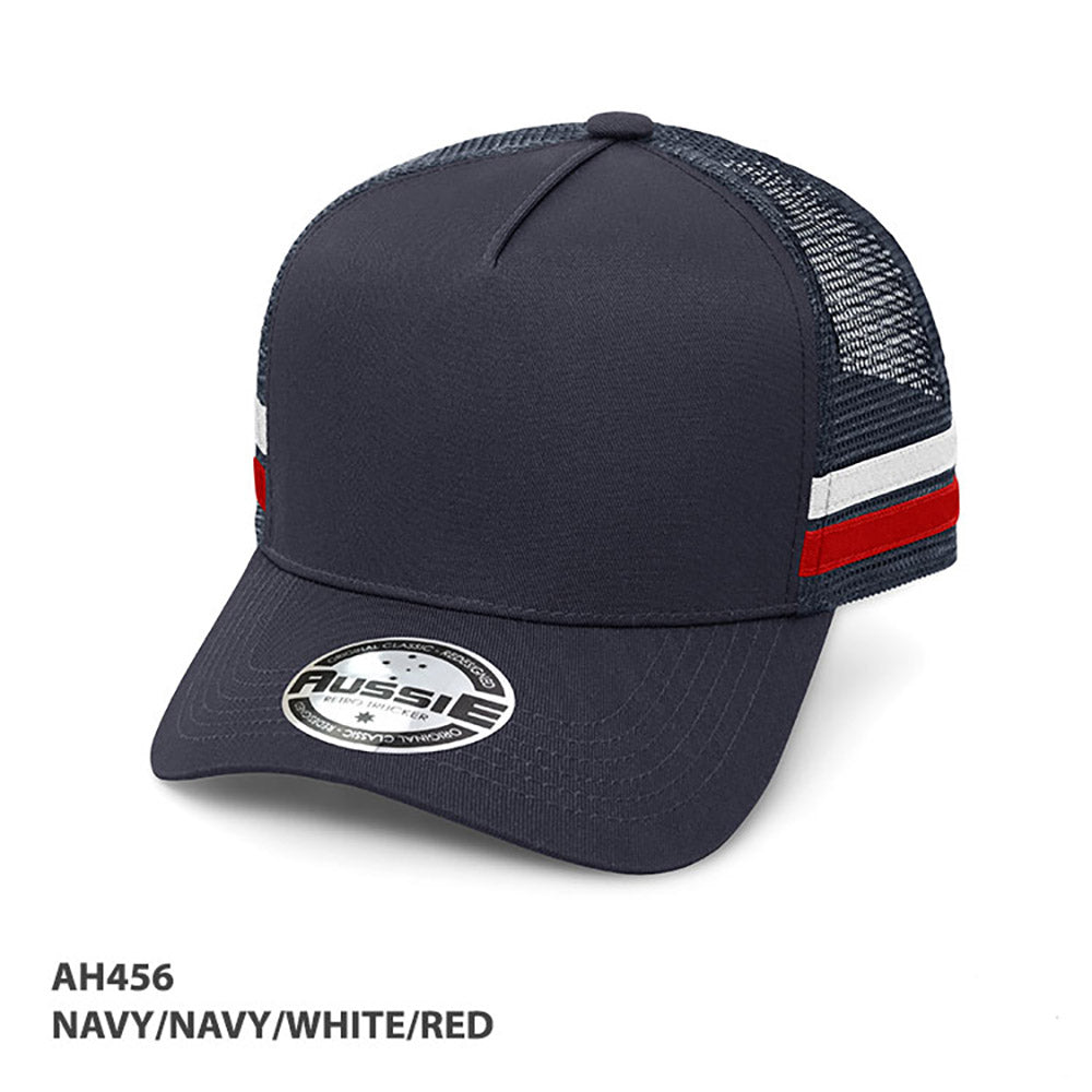 Grace Collection AH456 - A-Frame Striped Trucker Cap