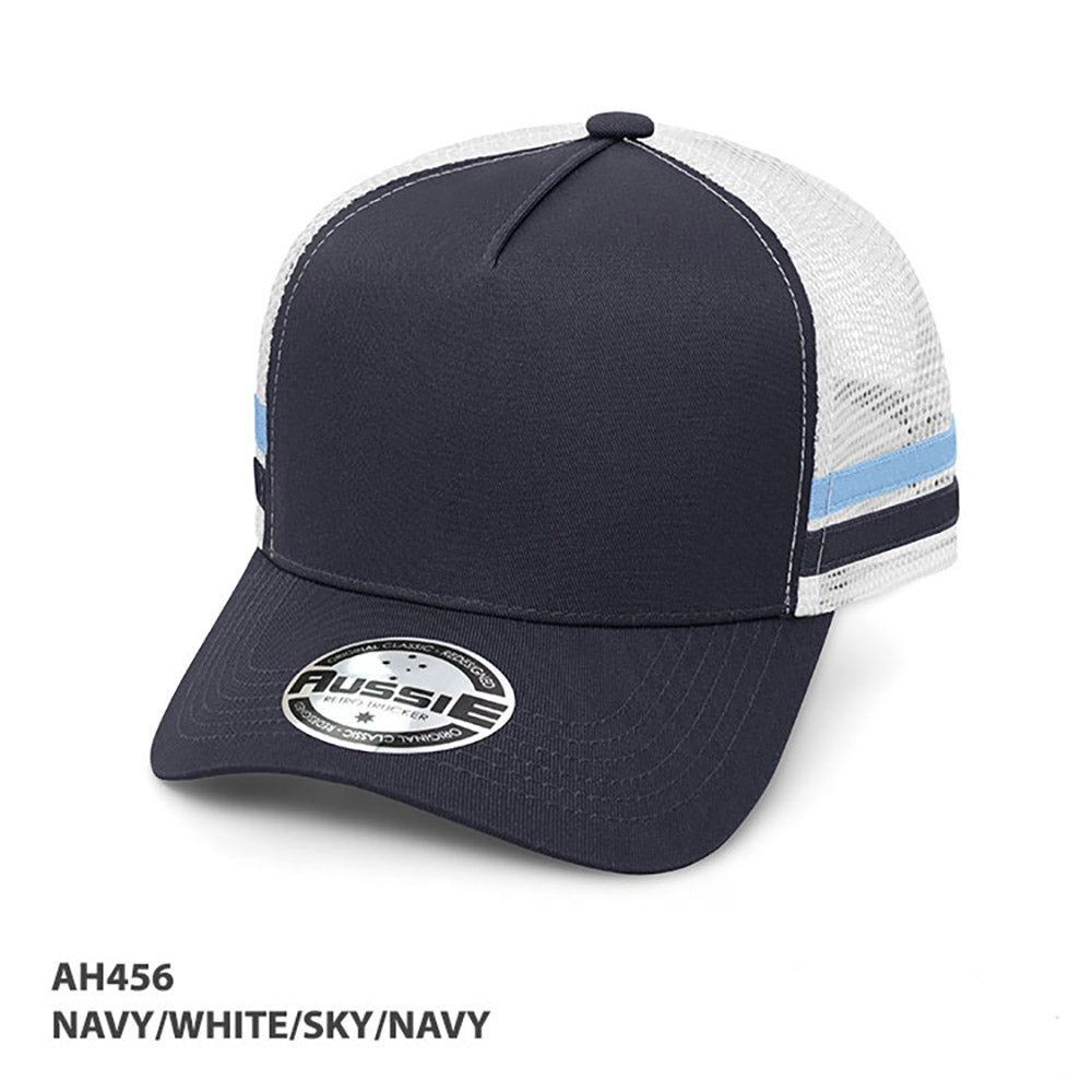 Grace Collection AH456 - A-Frame Striped Trucker Cap