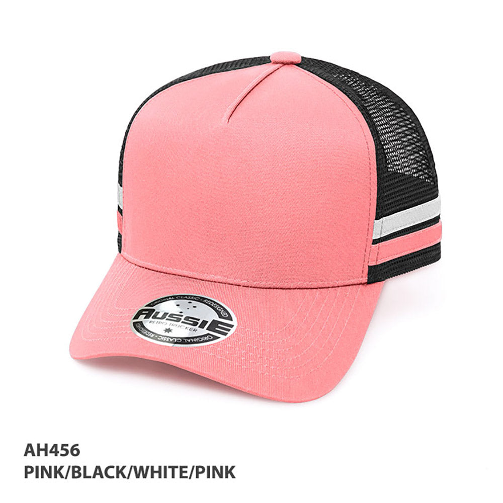 Grace Collection AH456 - A-Frame Striped Trucker Cap