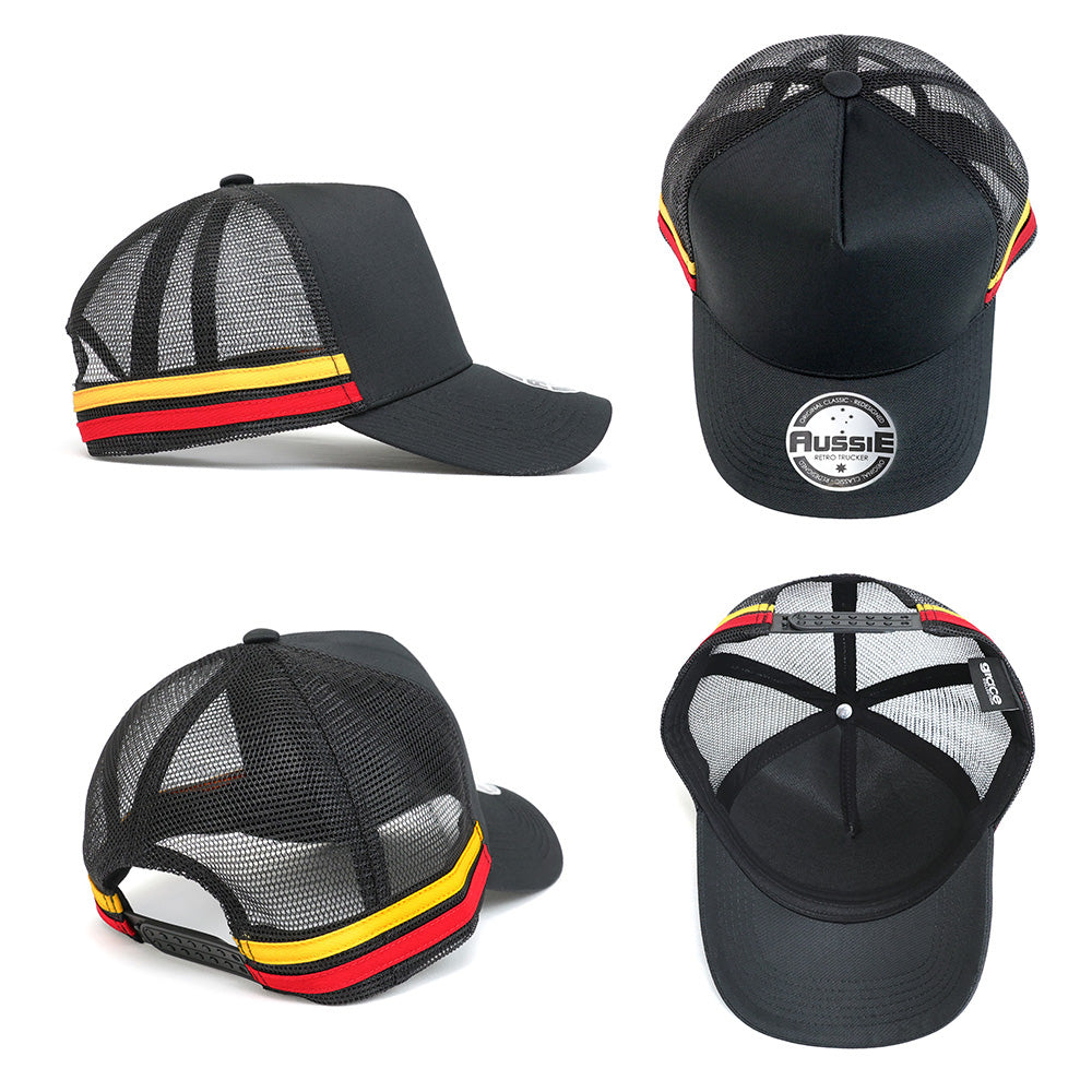 Grace Collection AH456 - A-Frame Striped Trucker Cap