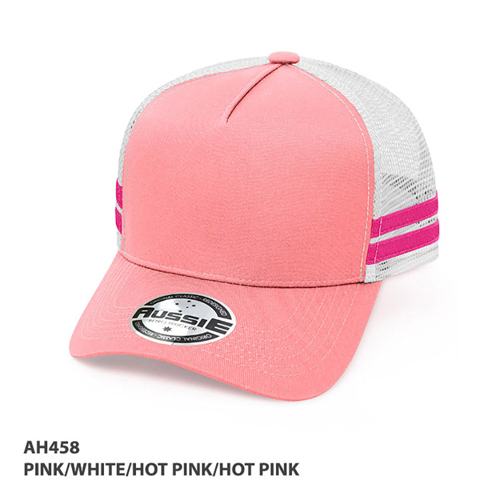 Grace Collection AH458 Kids A-Frame Striped Trucker Cap
