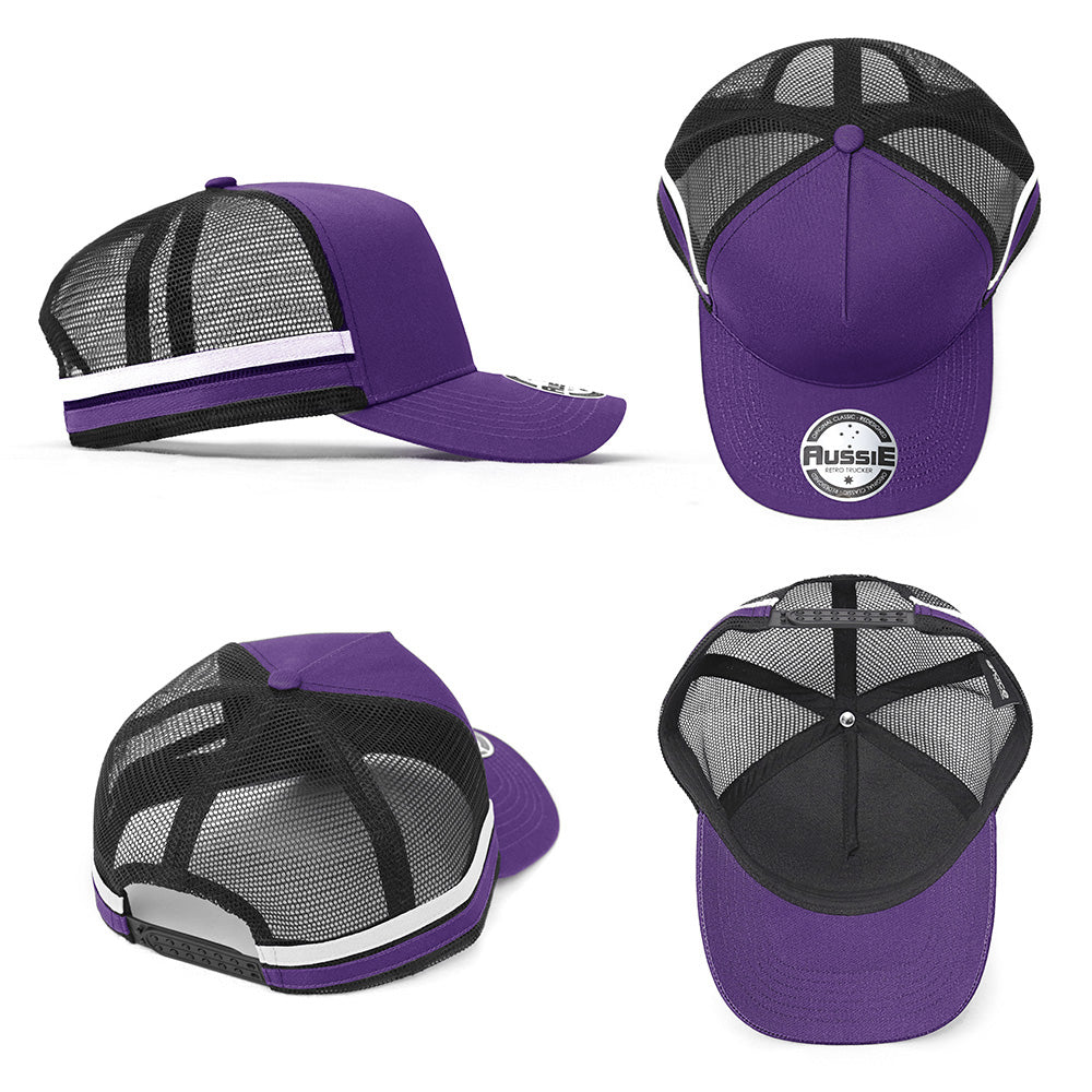 Grace Collection AH458 Kids A-Frame Striped Trucker Cap