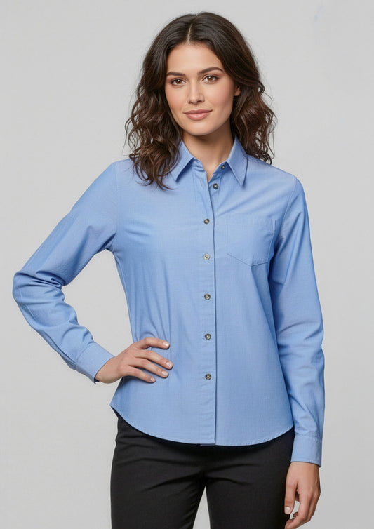 Womens Chambray Long Sleeve Shirt