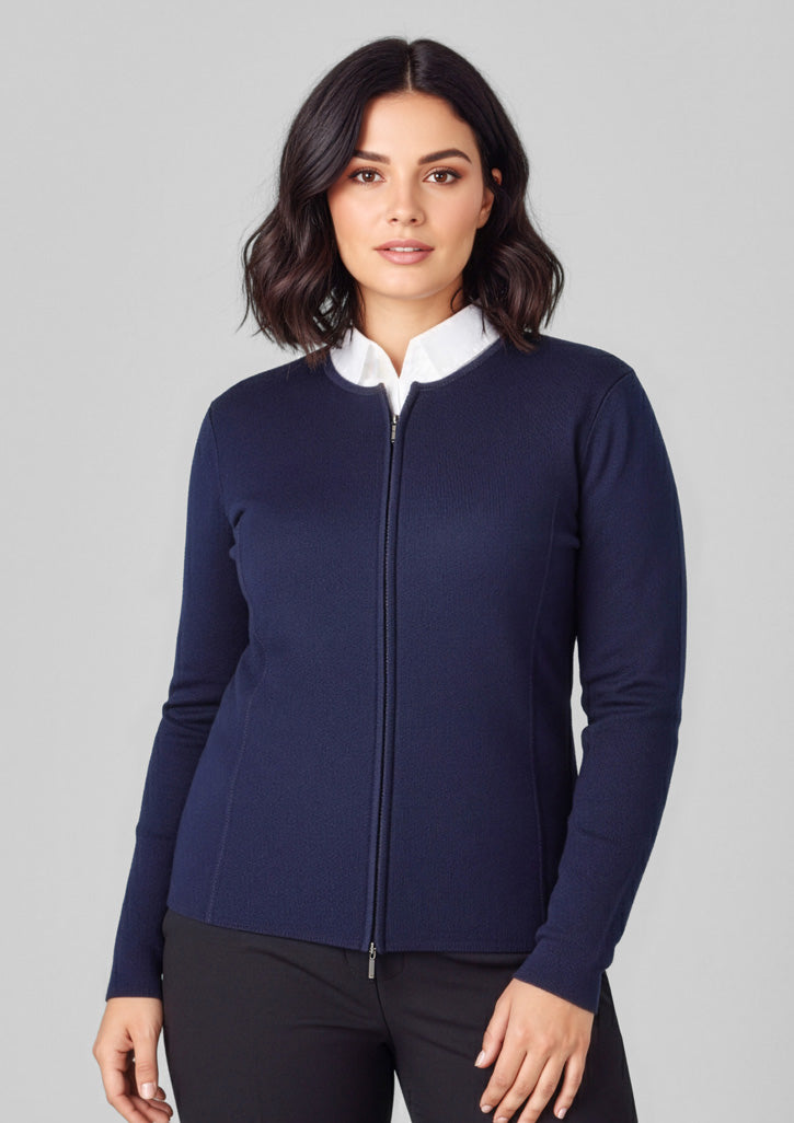 Biz Collection Womens 2-Way Zip Cardigan LC3505
