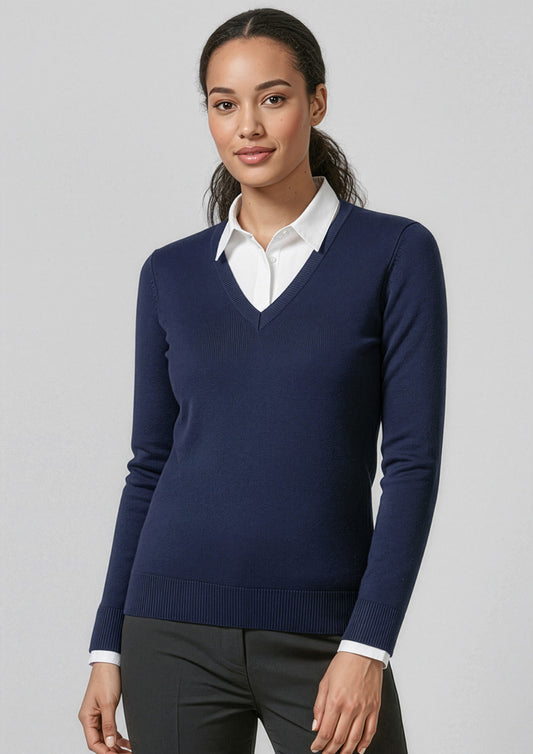 Womens V-Neck Knit Pullover