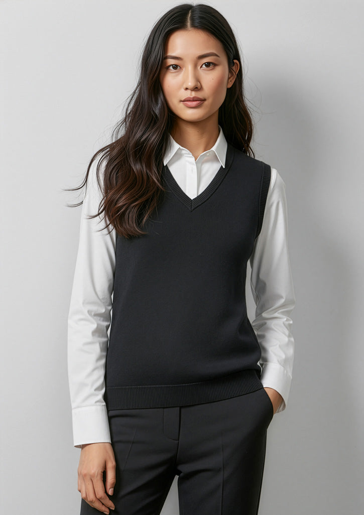 Biz Collection Womens V-Neck Knit Vest LV3504
