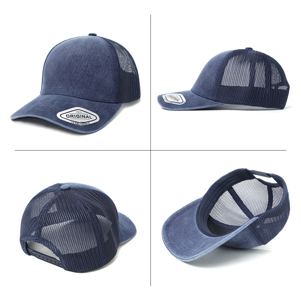 Grace Collection OG305 Seamless Front Washed Mesh Cap