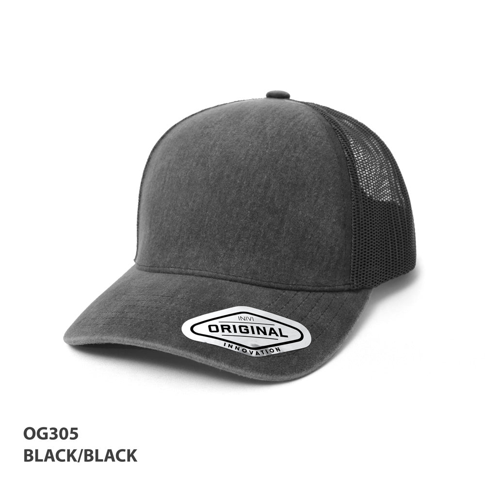 Grace Collection OG305 Seamless Front Washed Mesh Cap