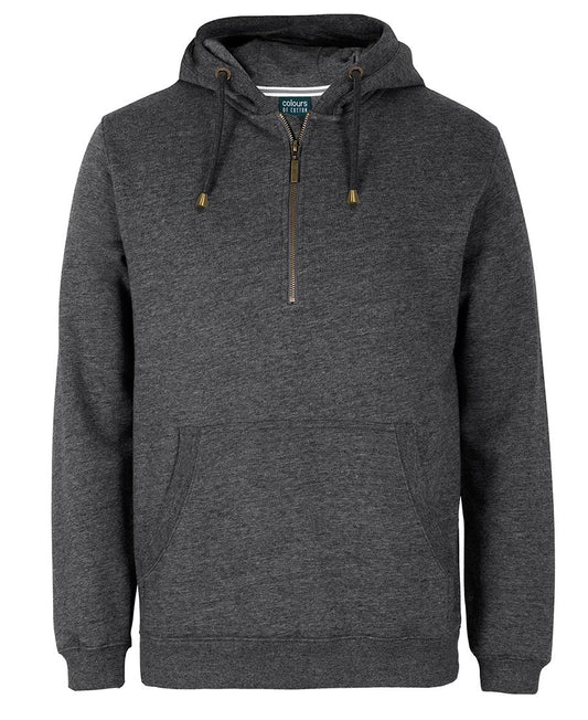 C of C BRASS 1/2 ZIP HOODIE GRAPHITE MARLE - XS