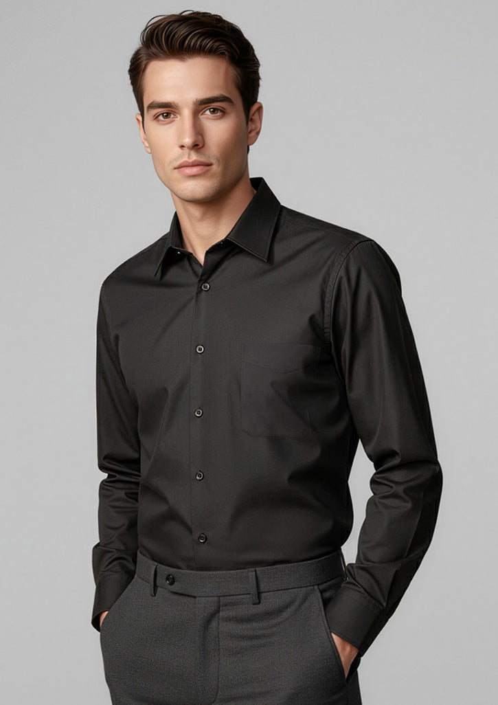 Biz Collection Mens Metro Long Sleeve Shirt SH714