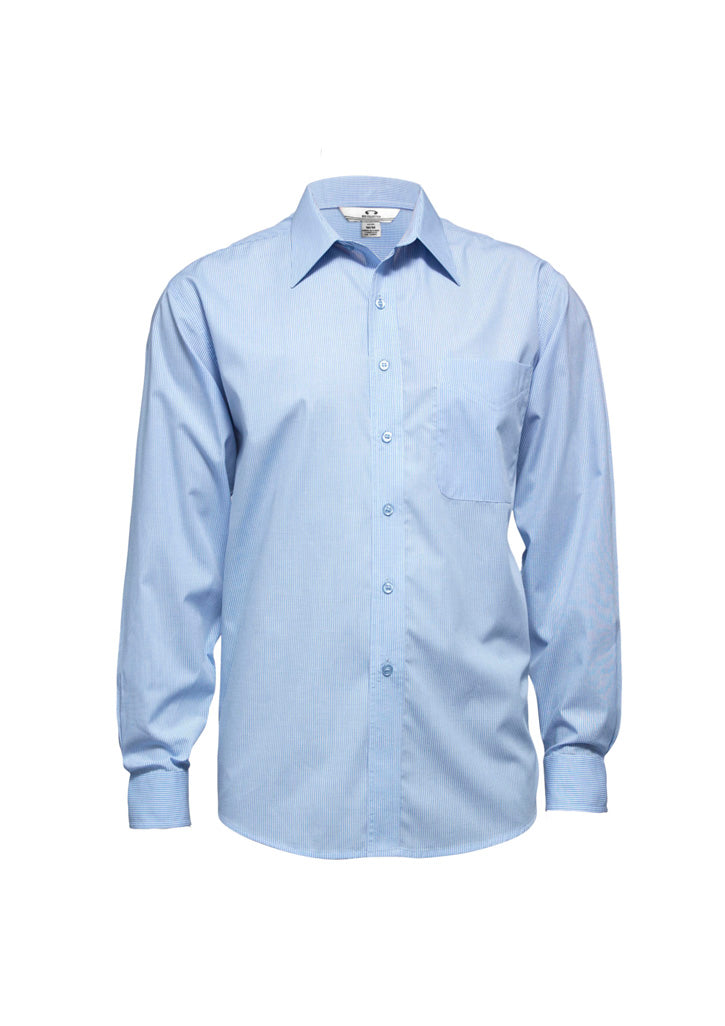 Biz Collection Mens Micro Check Long Sleeve Shirt SH816